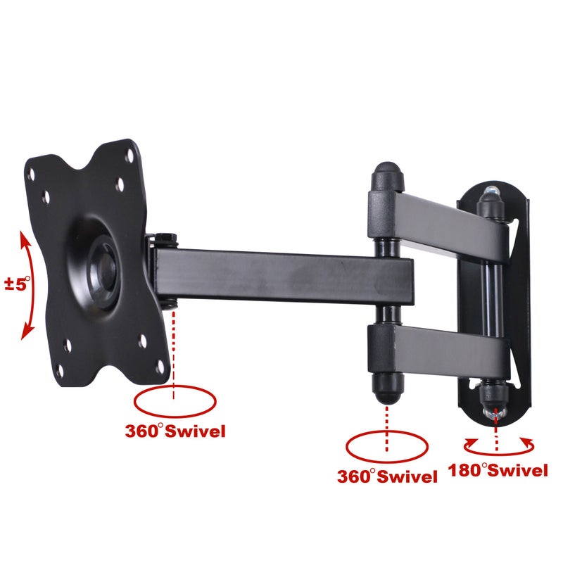VideoSecu ML12B TV LCD Monitor Wall Mount Full Motion 15 inch Extension Arm Articulating Tilt Swivel for Most 19"-31" LED TV Flat Panel Screen with VESA 100x100, 75x75 1KX - Image 3